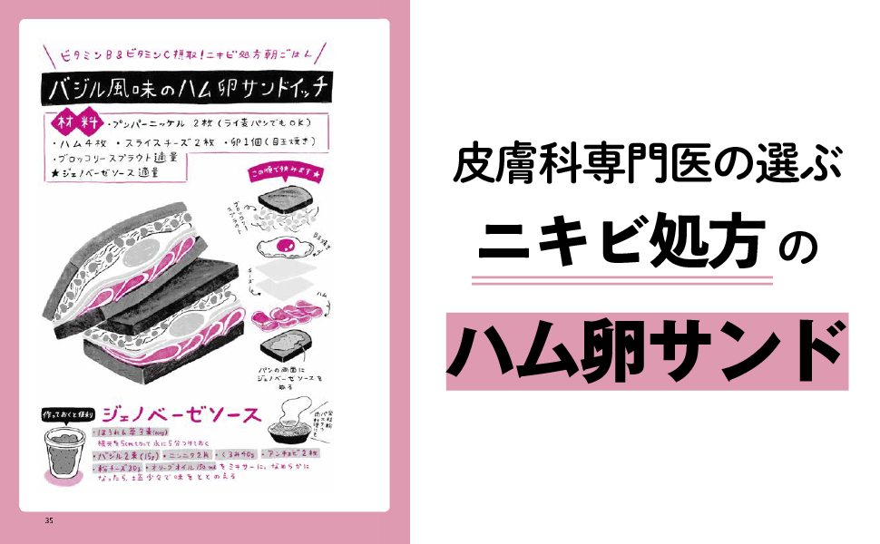 皮膚科専門医の選ぶ ニキビ処方の ハム卵サンド