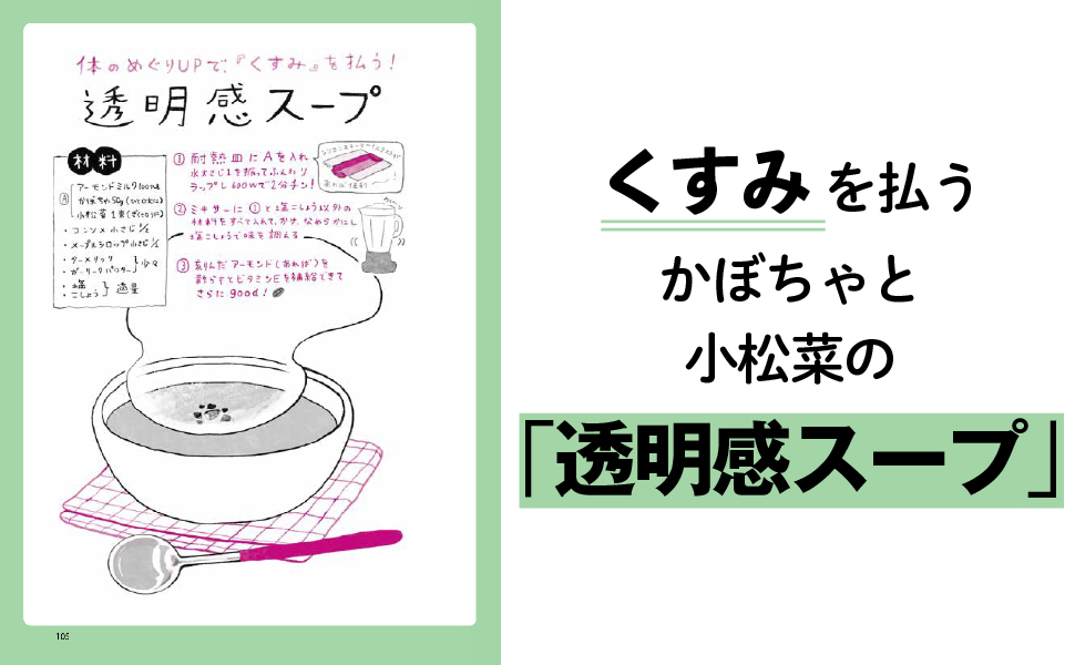 くすみを払う かぼちゃと小松菜の 「透明感スープ」